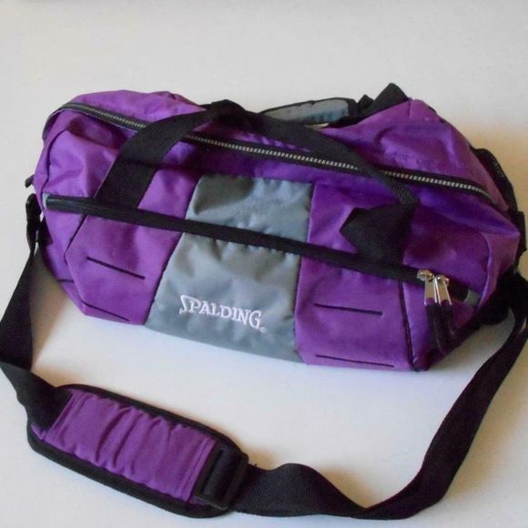Spaulding Duffel Tote Bag Purple Shoulder Strap
